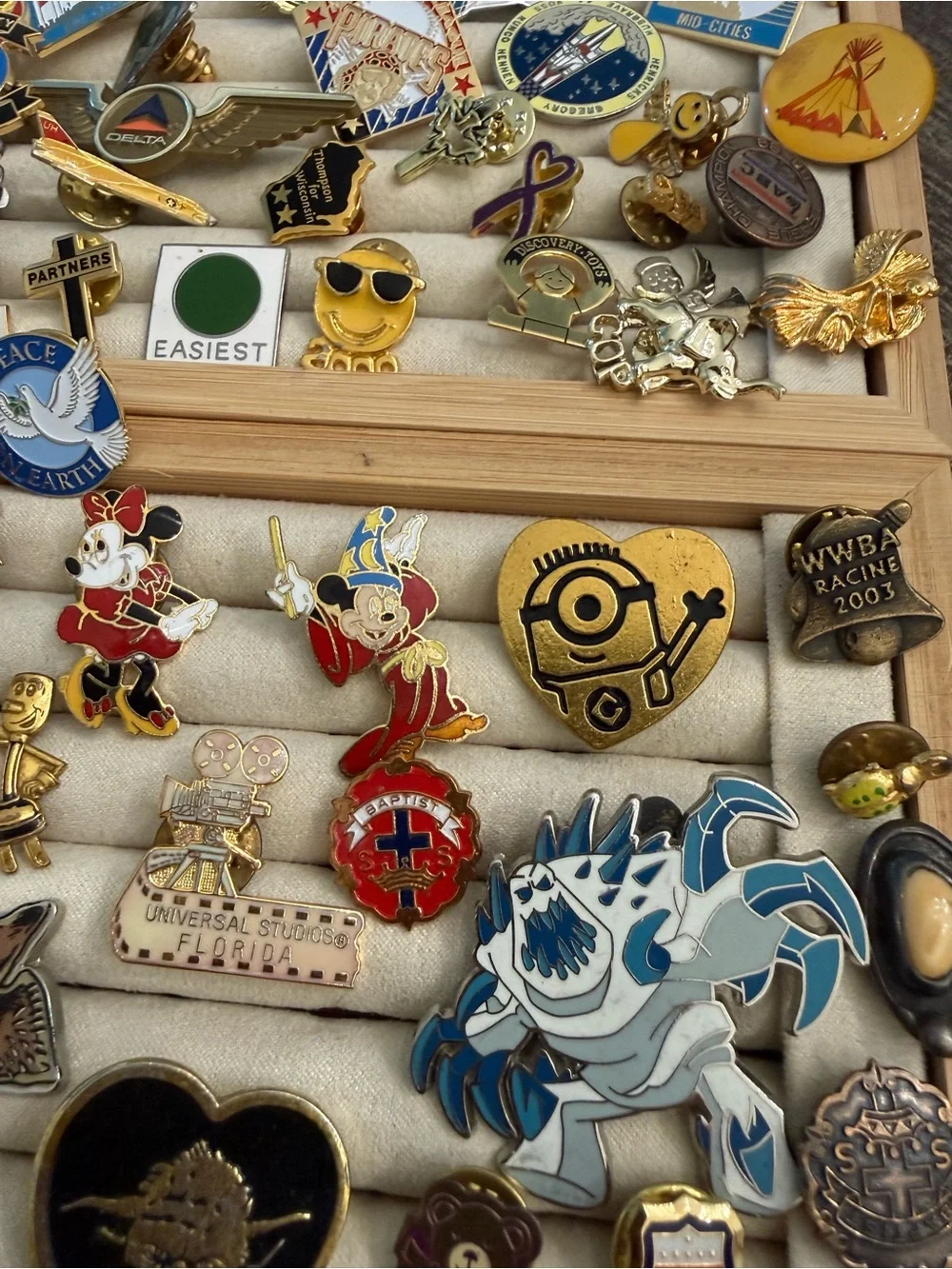 Assorted Vintage Enamel Pin Lot Disney War Aviation